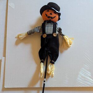 NWT Jack o' Lantern Scarecrow Halloween Decoration Floral Pick Straw Ashland NEW